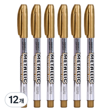 파보라보 부드러운 잉크 메탈릭 마카펜 골드 14 x 1.2 cm, 12개, 1색