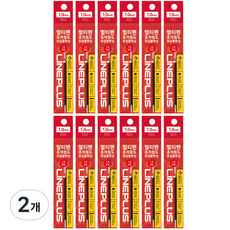 Lineplus 多功能筆 超低黏度 油性原子筆芯 1.0mm 12入, 2個, 紅色
