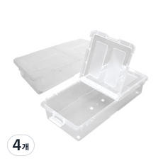 하우스레시피 틈새 언더베드 리빙박스, 투명, 40L, 4개