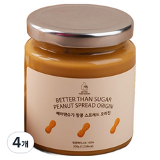 베러댄슈가 땅콩 스프레드 오리진, 4개, 200g