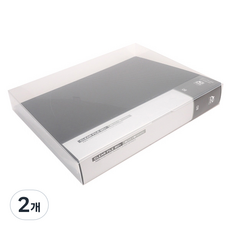 Alpha mall 彩色透明A4文件夾 80, 黑色, 2個