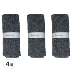 소프렌 슈퍼하드 샤워타월, 차콜, 4개, 3개입