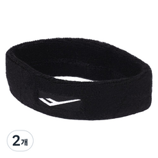 프로스펙스 테리 헤어 밴드, 블랙, 2개