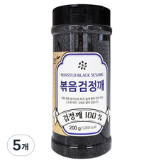 청화농산 볶음검정깨 100%, 200g, 5개