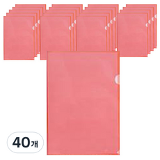 PEONIST 彩色文件L型資料夾, 01 紅色, 40個