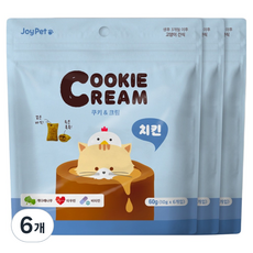 조이펫 고양이 쿠키 앤 크림 간식, 치킨, 60g, 6개