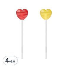 옴모 전 연령 하트 캔디 혀클리너 체리 + 레몬 세트, 4세트