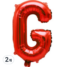 팡파티 레터링 알파벳 풍선 G 40cm, 레드, 2개