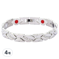퍼스트리버 깔끔한 건강팔찌 은색, 4개