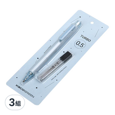 KaCO TURBO彩虹 HB自動鉛筆筆芯組 藍, 0.5mm, 3組