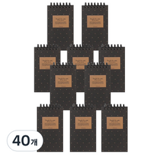 톡톡팬시 1000 포켓북 상철수첩 60매, 도트 블랙, 40개