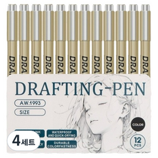 에이비엠코리아 캘리크라피 펜 12종 세트, 혼합색상, 4세트