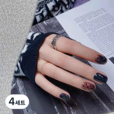 soonZAM 美麗多彩美甲片, 83 暗黑珍珠(HS-535), 4個