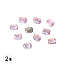 Beauty Flow 極光粉色美甲方晶鋯石 V形切割水鑽貼飾 6 x 8mm 10入, A9 八角形, 2個