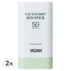 야다 수딩 쿨러 선인장 소프트 선스틱 SPF50+ PA++++, 21g, 2개