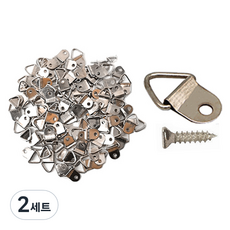 歐可博 三角畫框掛鉤 + 螺絲 100入, 2套, 古銅色
