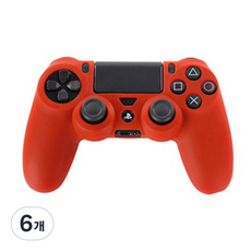 겜맥 PS4 듀얼쇼크 실리콘 커버, RED, 6개