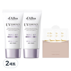 달바 워터풀 톤업 선크림 퍼플 SPF50+ PA++++ 50ml x 2p + 세럼 클렌저 3ml x 3p 세트, 2세트