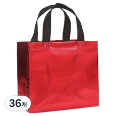 마켓감성 골드앤실버 부직포가방 중형, 레드, 36개