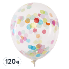 五彩紙屑氣球 30cm, 圓形紙片彩虹, 120個