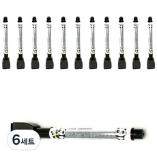 Superssam 有橡皮擦的白板筆, 黑色, 6套