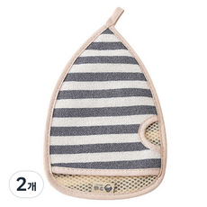 MONACO OLIVE 頂級雙面去角質手套, 條紋, 1入, 2個