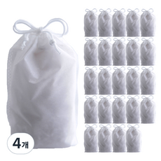 不織布束口袋防塵袋 22 x 32 cm 25入, 白色, 4個