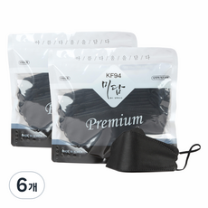 미담 입체형 황사방역 마스크 성인용 KF-94, 25개입, 6개, 블랙