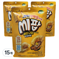 Badasori 嚼勁蛋白質明太魚片 奶油烤魷魚風味, 30g, 15包