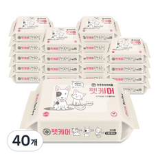 펫케어 휴대용 물티슈, 20개입, 40개