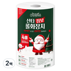 산타 2겹 점보롤 화장지, 2개, 4롤, 180m