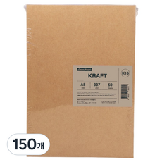 PaperAngel 두꺼운 크라프트 종이 337g A5, 150개