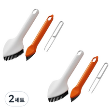 인앳홈 3in1 다기능 청소 브러시 3종 세트, 화이트, 2세트