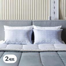 KIGEOL PILLOW 枕芯 2入 + 枕套 2入 組, 2套, 灰色
