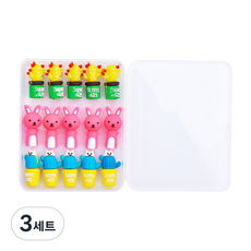 다다 연필 보호 캡 캐리어 15종 세트, 혼합색상, 3세트