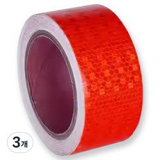 TIS 高亮度蜂巢反光膠帶, 紅色, 3個