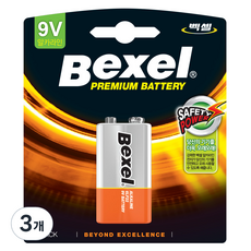 벡셀 알카라인 9v 건전지 6LF22, 1개입, 3개