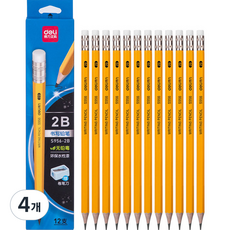 델리 문구 지우개 육각 연필, 2B, 48개