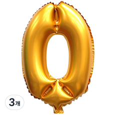 Joy House Books 金色數字鋁箔氣球, 0, 3個