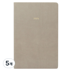 페이퍼리안 2025년 애티튜드 B6 PU 위클리 플래너, 웜 그레이, 5개