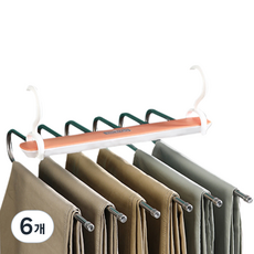 더벨라 옷장 행거 공간정리 접이식 가로 고급형 스텐 6단 옷걸이, 레드, 6개