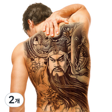 大虎 大型全身紋身貼紙, 2個, 單一顏色