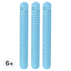 Mungudam 護士手腕清單可重複使用備忘錄腕帶 中型, 6個, 03 藍色