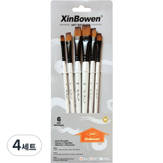 美術水彩畫刷具6種組 平頭刷 01 HB 3352, 4套, 6種