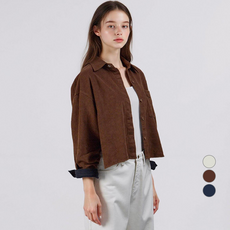 BURU N JUDY 女性D字燈芯絨口袋襯衫 BORKSH502C