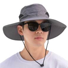 비안 자외선 차단 기능성 등산모자, 그레이, 1개