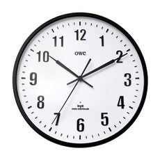 韓國 OWC Suit RC 電波接收壁鐘, 黑色 + 白色