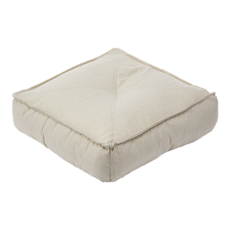 仿亞麻加厚加高方形坐墊,奶油白,舒適透氣,久坐不悶熱