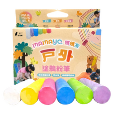 mamayo 媽媽友 戶外可水洗塗鴉粉筆 2.5 x 10cm, 6支