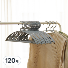 가쯔 라운드 어깨뿔 방지 논슬립 니트 상의 옷걸이, 그레이, 120개